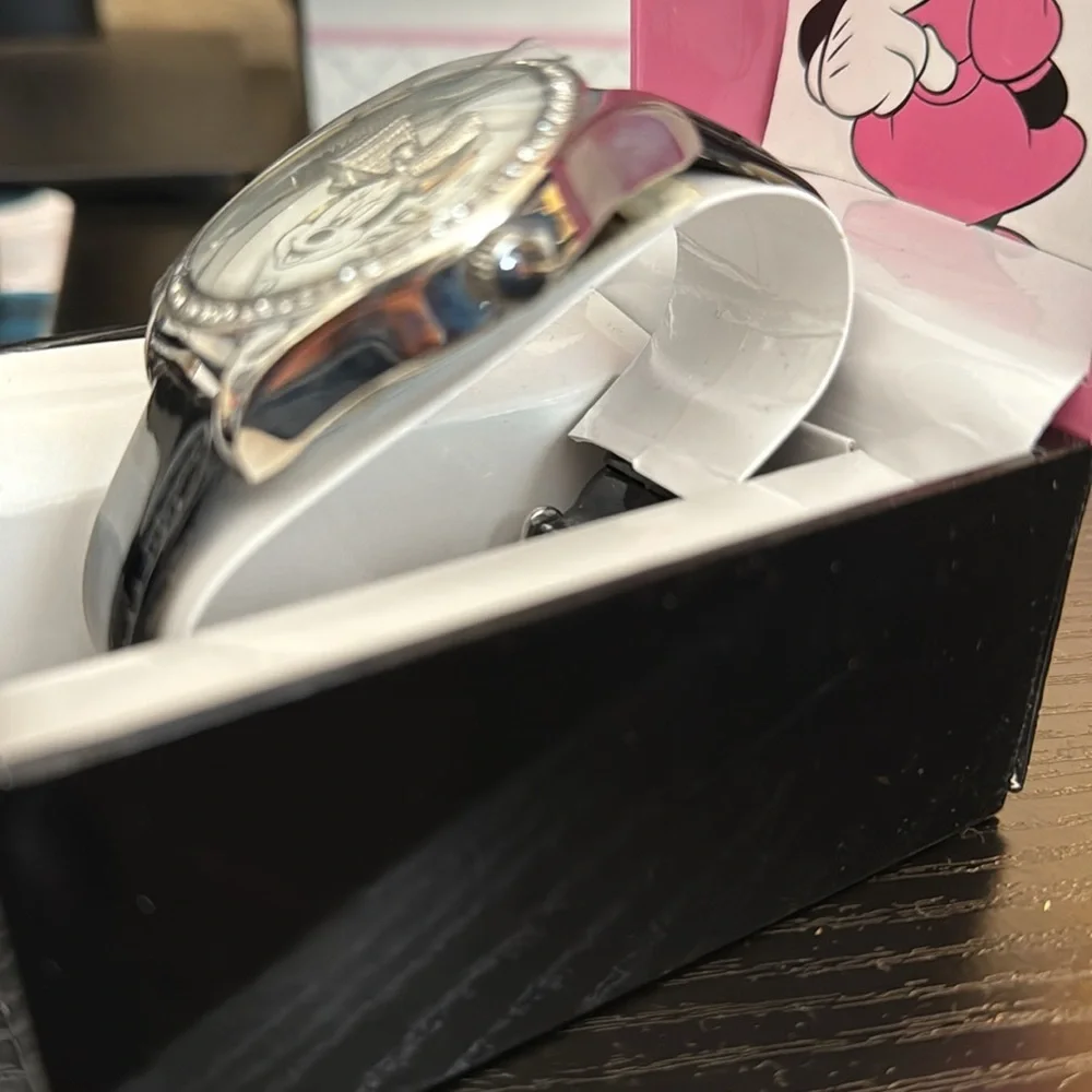 VINTAGE Disney Minnie Mouse Watch with Black Strap
